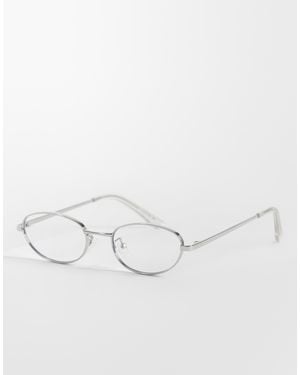 ASOS Lunettes à monture métallique es avec verres bleu clair transparents - Neutre