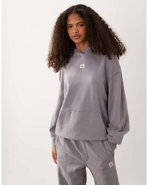 Calvin Klein Woven Label French Terry Hoodie Co-Ord - Grey