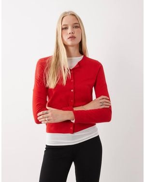 Mango Vest Met Ronde Hals - Rood