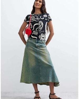 Desigual T-shirt mit print aus 100 % baumwolle - Grün