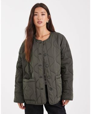 Object Onion Quilted Front Pocket Bomber Jacket - Gray