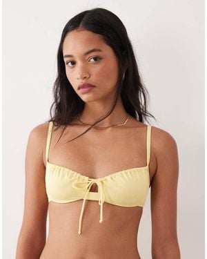 Free Society Ruched Underwire Bikini Top - Yellow