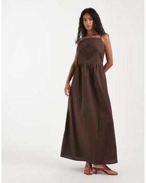 Object Vestito Midi Con Spalline Sottili - Marrone