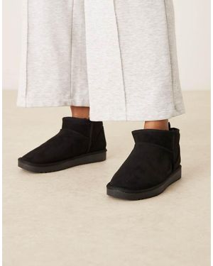 Gina Tricot Faux Suede Boot Slipper - Natural