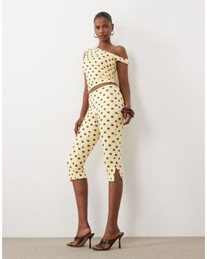 Missy Empire Slinky Capri Trousers Co-Ord - Natural
