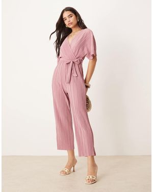 Y.A.S Tuta Jumpsuit Lilla Avvolgente Plissé - Rosa