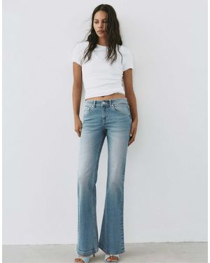 Pull&Bear Jean bootcut à taille basse - verdâtre - Bleu