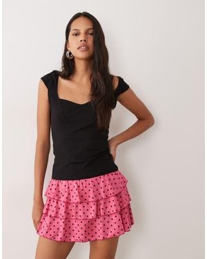 Miss Selfridge Conjunto De Skort Mini Con - Rosa
