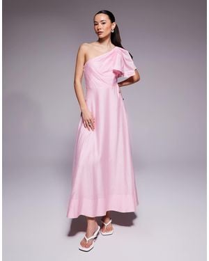 forever new pink linen dress Forever New linen mix halter neck midi dress with hardware detail in pink