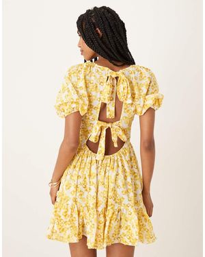 Collective The Label Open Back Mini Dress - Yellow