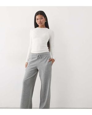 4505 Petite Joggingbroek Met Rechte Pijpen En Verstelbare Taille - Wit