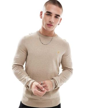 Farah Mullen Pullover Knitted Jumper - Natural