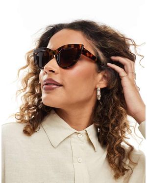 Pieces Cat Eye Sunglasses - Brown
