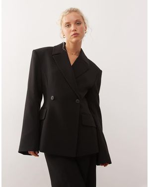 Weekday Americana Negra Con Doble Botonadura Premium De (Parte De Un Conjunto) - Negro