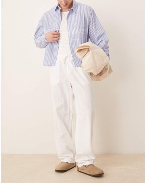 ASOS baggy Striped Trousers - Natural
