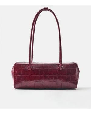 Pull&Bear Textured Shoulder Bag - Purple