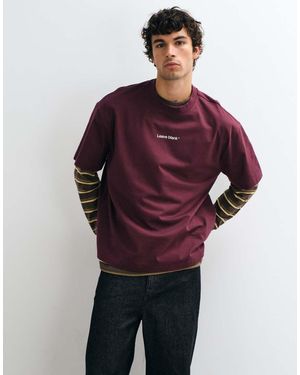 Only & Sons Oversized T-Shirt Met Leave Blank-Print - Rood