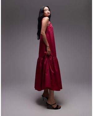 & Other Stories Maxi Dress With Drop Waist And Low Back - Red