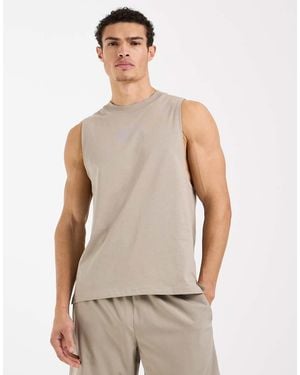 4505 Icon Cotton Drop Armhole Training Vest With Quick Dry Finish - Natural