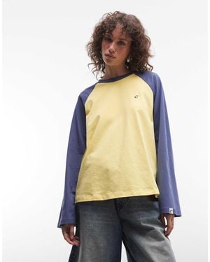 Collusion Raglan Branded Tee - Yellow