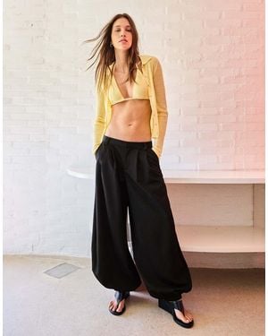 Bershka Sarouel Trousers - Yellow