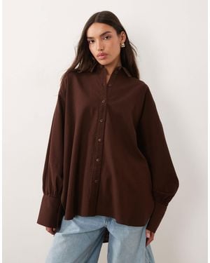 ASOS Linen Look Shirt - Brown