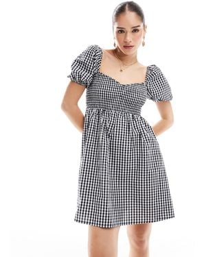 esmé studios Esmee Exclusive Mini Puff Sleeve Beach Dress - Blue