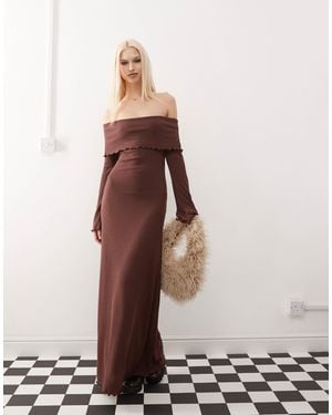 Collusion – geripptes maxikleid - Braun
