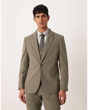 ASOS Slim Suit Jacket - Natural