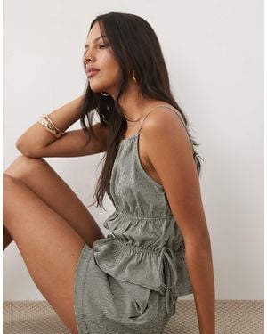 ASOS Square Neck Cami Shirred Tie Top - Multicolor