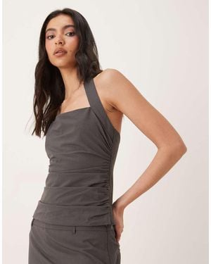 Nia Ventura Co-Ord Halter Neck Top - Grey