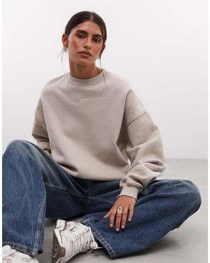 Nike Studio Fleece Oversized Crewneck Sweatshirt - Grey