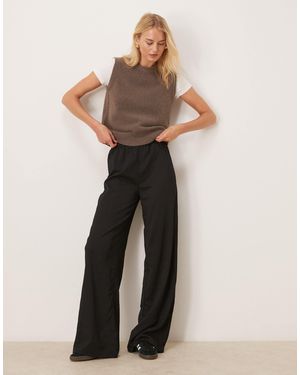 JDY Tall Textured Wide Leg Pants - Black