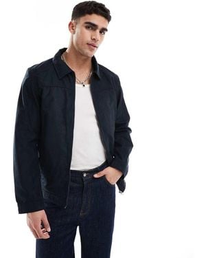 Jack & Jones Faux Suede Harrington Jacket - Blue