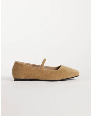 Raid Aylani ballerines à bout carré couleur sable - Blanc
