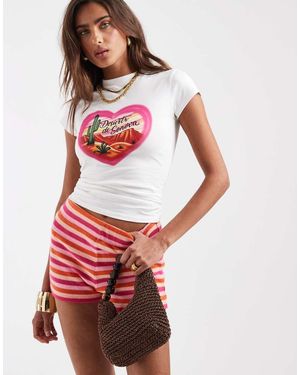 ASOS Baby Tee With Airbrush Desert Graphic - Red