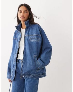 ASOS Denim-jacke mit stehkragen - Blau