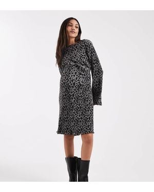 Mama.licious Mamalicious Maternity Plisse Belted Mini Dress - Black