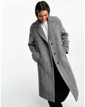 Stradivarius Wool Blend Coat - Grey