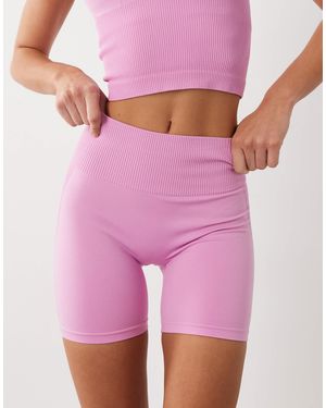 4505 Sculpting Seamless 8cm High Waist Booty Shorts - Pink