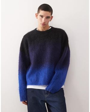 Weekday Premium Mohair Boxy Knitted Jumper - Blue
