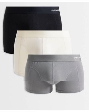 Jack & Jones Pack De 3 Calzoncillos De Azul Marino Y Gris De Bambú De