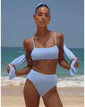Moda Minx Scrunch High Waist Bikini Bottom - Blue
