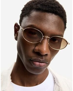 Bershka Metallic Sunglasses - Brown