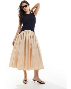 French Connection Jia Drop Waist Midi Dress - Natural