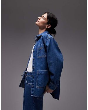 Lacoste Co-ord Oversized Denim Jacket - Blue