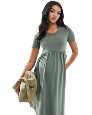 Mama.licious Mamalicious Maternity Mini Smock T-Shirt Dress - Green