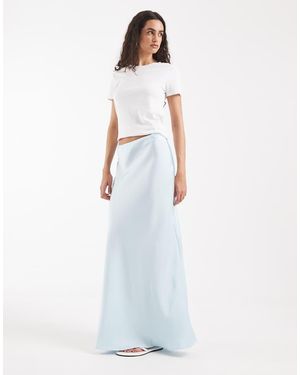 Vero Moda Schuingesneden Satijnen Midi Rok - Wit