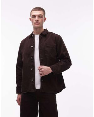 Lacoste Denim Overshirt Co-Ord - Brown