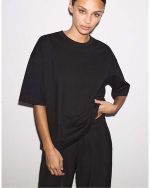 Stradivarius Oversize Short Sleeve T-Shirt - Black